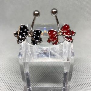 Set of 2 NEW Bow Tie Belly Button Rings